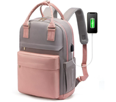 PORCHEDDU Mochela Portatil Mujer, 15,6 Pulgadas Impermeable Antirrobo, Casual Backpack Escolar para Ordenador Portátil with Carga USB PARA EL Trabajo Viajes Universidad Colegio