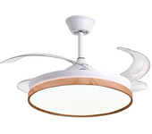IluminaShop - Ventilador de Techo LED CCT Madera 72W Blanco DC Ultra Silencioso con Mando a Distancia y Palas Retractiles Verano / Invierno