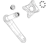 Sram Tornillo De Manivela Crank Bolt Kit Removable Spider Mounting Torx T20 8 Unidades