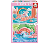 Educa Set de Puzzles Infantiles Unicornios Mágicos 2x48 Piezas 20223