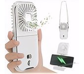 Miniventelador De Mano portátil with Banco De Energía y 4 Velocidades Silencioso, Ventilador USB para Interior De Oficina y Viajes