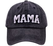 Sombrero de la mamá de las mujeres, regalo para la mamá, ajustable Retro vieja gorra de béisbol mamá carta bordada