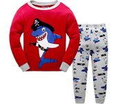 2 girls casual crew-neck animal print pajama sets