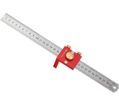 Regla de dibujo de línea métrica de 30 CM/12 pulgadas regla de línea de 90 ° regla de ángulo recto para carpintería herramienta de medición de carpintería-rojo