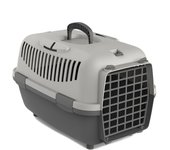 Sweet Home Transportin Para Mascotas Nomade Gris Pequeño 48x32x32cm, Caja de Transporte, Plástico, Puerta de Plastico, Rejillas de Ventilación - Viajes Cómodos y Seguros