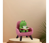 1pc  Funny Frog Reading Chair Sculpture - Miniature Plastic Desk Statue for Indoor & Outdoor Decor - No Electricity Required, Versatile Room Accent - Ideal Gift for Frog Lovers