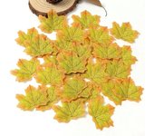 50/100Pcs Artificial Silk Maple Leaf Autumn Fake Leaves Garland Maple Leaves Vine Thanksgiving Halloween Wedding Party Decor