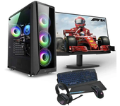 PC GAMING COMPLETO PC RACING AMD RYZEN 5 4650G - 16GB DDR4 – 256GB SSD M.2 + 1TB HDD - GRAFICA AMD RADEON GRAPHICS - WIFI - WINDOWS 11 - MONITOR 24" FULLHD - COMBO GAMING - PC Gamer, ordenador de sobremesa