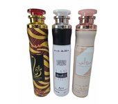 Pack de 3 ambientadores arabes 900ml Lattafa,Spray de hogar y tejidos Thuraya 300ml+Ameerat al arab rose 300ml+Ana Abiyedth 300ml Olores duraderos,orientales,lujosos,florales