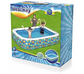 Bestway 54121 Piscina hinchable rectangular Familiar Happy Flowerl 305 cm