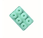 Molde de silicona con 6 agujeros, sartén antiadherente para hornear, bagels y Muffin, herramienta de cocina ecológica