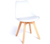 Silla de comedor acolchada Tulip de Nordicohome de estilo nórdico y color blanco