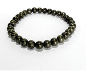 Pulsera Elástica de bolas de minera de Pirita de 6mm - Minerales Energéticos