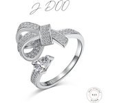 JDoo 925 Sterling Silver AAAAA Zircon Bow Rings for Women Classic Cute Elegant High Quality Luxury Jewelry Engagement Wedding Birthday Gift