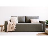 Skraut Home - Sofa Cama modelo CLOUD, Convertible en Cama, Arcón para Almacenamiento. Máximo Relax y Confort - Sistema de Apertura por Arrastre 225x92x92cm, color Gris Claro tapizado en tela de alta calidad