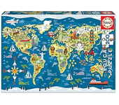 Educa Puzzle Infantil Mapamundi Sean Sims 200 Piezas 19292