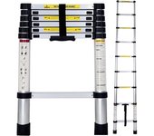 T-Lovendo Escalera de Pie Plegable Telescópica de Aluminio