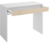 Meimon Mesa de Escritorio – Tok, diseño compacto, cajón integrado y acabados modernos, Dimensiones Altura: 74 cm. Ancho: 90 cm. Profundidad: 50 cm., acabados en color Blanco y madera.