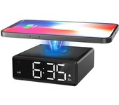2025 Wireless Chargers Alarm Clock Fashion Bedroom Desktop Time Alarm Clock LED Digital Alarm Clock Phone Fast Charging Clock