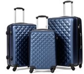 viaje rígida 4 ruedas de abs, trolley, dura y ligera, cerradura de combinación numérica, estudiantes