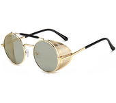 Gafas de sol redondas de Metal para hombre y mujer, lentes de sol Punk con montura Retro, gafas de sol de buena aumens, Devil Crowley, David Tennant, gafas de Cosplay Uv