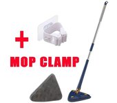 Cleaning Mop 360° Rotatable Water Absorption Triangular Mop Foldable Automatic Water Squeezing Wall Cleaning Mop OR 3 Mop Cloth
