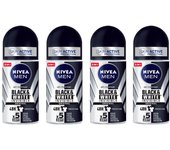 Nivea Men Desodorante Hombre BLACK & WHITE INVISIBLE Original 48H Roll On 4x50ml