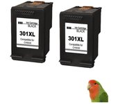 Nobrand Cartuchos de Tinta HP 301XL Negro - Pack 2 Tintas Compatibles con Varias Impresoras