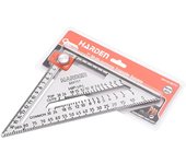 Escuadra Triangular Multifunción 178 mm - Herramienta de Medición con Graduación Métrica y en Pulgadas - Ideal para Carpintería, Diseño y Construcción -  Posicionador Deslizable para Precisión