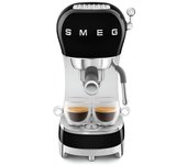 Smeg ECF02BLEU - Cafetera Expresso Manual, Capacidad de 1.1L y 15 Bares de Presión, Estilo Vintage, Color Negra