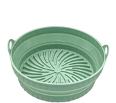 Cesta de silicona para freidora de Aire, Molde Redondo plegable, bandeja para Horno, pizza, pollo Frito, sartén reutilizable