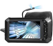 DOKI Endoscopio Industrial de Doble Lente, Cámara de Inspección Pantalla IPS de 5 Pulgadas, Endoscopio Industrial con 6+1 LED, Cámara Impermeable IP67 de 8mm, Tarjeta de 32 GB (10 M)