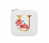26 letter printed travel jewelry box, travel storage bag, small bead treasure box, bridesmaid gift box, mini storage box-LJX