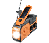 Radio Portátil De Mano Con Crank Solar Y USB 5000mAh LED De Emergencia Flashlight  AM/FM/WB NOAA Weather Radio Para Exteriores