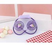 Mini ventilador portátil  para el cuello,con diseño animados. dispositivo silencioso y plegable, recargable por usb.