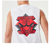 Camiseta "NBA Championship Sleeveless Bulls Back Print Logo" New Era en Blanco NEW ERA