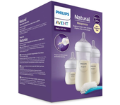 Philips Avent Pack Natural Response: 1 Biberón 125ml + 2 Biberónes 260ml + 1 Cepillo Limpieza Biberones