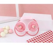 Mini ventilador portátil  para el cuello,con diseño animados. dispositivo silencioso y plegable, recargable por usb.