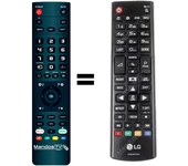 Mandos.tv 55UH750 para LG mando a distancia programado