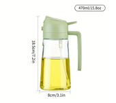 2en1 Rociador de aceite Botella de Vidrio para Cocinar Antifugas Botella de almacenamiento de Aceite de Oliva para barbacoa Freidora de Aire Ensalada Bistec Suministros de Cocina