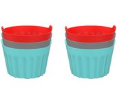3/6/9pcs Air Fryer Silicone Basket Silicone Mold Air Fryer Egg Poacher Silicone Cupcake Baking Cups Ramekins For Air Fryer Ovens