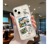 MINISO Toy Story Strawberry Bear Phone Case For iPhone 16 15 14 11 12 13 Mini Pro Max 78 Plus XR New Full Edge Transparent Shell