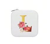 26 letter printed travel jewelry box, travel storage bag, small bead treasure box, bridesmaid gift box, mini storage box-LJX
