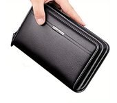 Mens Wallet Long Purse Leather Clutch Large Business Handbag Phone Card Holder Case Gift for Men Father Son Husband Boyfriend
