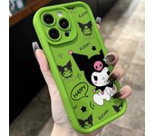 Sanrio Kuromi Kawaii Happy Phone Cases For iPhone 16 15 14 13 12 11Pro Max XR XS MAX 7 8 Plus MINI Y2K Girl Anti Fall Back Cover