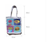 Bolso de hombro de compra con estampada de los dubujos doble cara . de tela loneta.estampada dibujos personalizada.gran capacidad