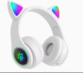 Auriculares Bluetooth para Niños con Luz LED Auriculares de Diadema Orejas de Gato tablet movil Inalámbricos Plegables Micrófono Integrado Sonido Estéreo Regalo para Niñas Niños Cumpleaños Navidad