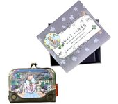 Sweet Candy - Monedero de Diseño con Dibujo de Muñeca, con Cierre de Cremallera y Click, Con una caja de Regalo muy bonita. Múltiples Compartimentos y Espacios para Tarjetas,