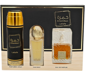 LATTAFA KHAMRAH *PACK REGALO* *NOVEDAD* (PERFUME+SPRAY+PERFUME CAPILAR) ENVIO 24H ORIGINAL