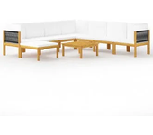 VIDAXL 3057896 juego mobiliario de sofás con 9 piezas con diseño tejido de acabado crema
